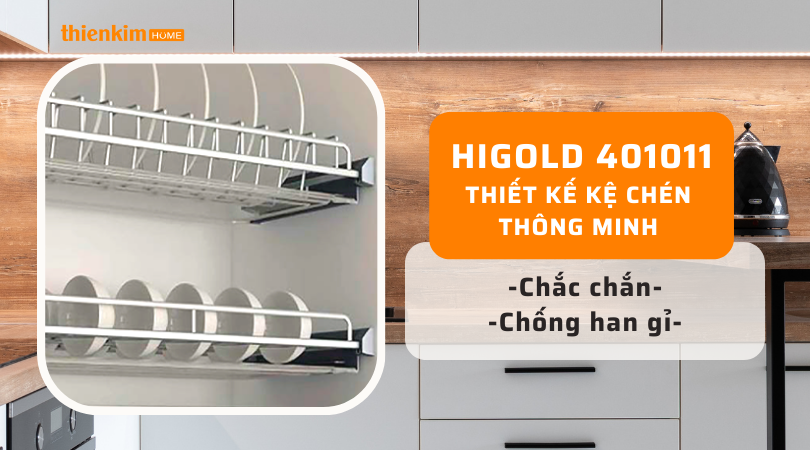 Kệ chén 2 tầng âm tủ inox Higold 401011 sử dụng an toàn